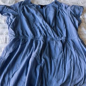 Pale blue blouse with silver threading